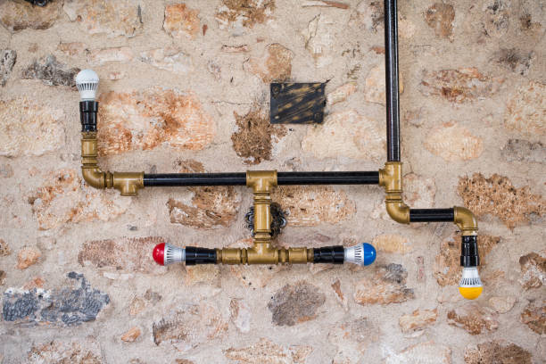 istock Lighting equipment made of water pipes 1151274815