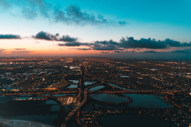 istock Sunrise from an airplane over Miami 1151274945