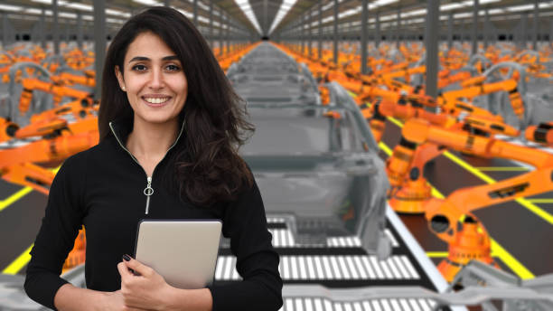 istock Female manager working in car factory 1151275265