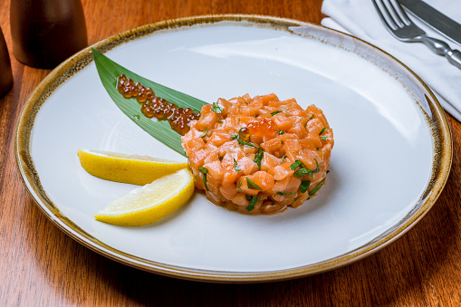 salmon Tartar on a plate