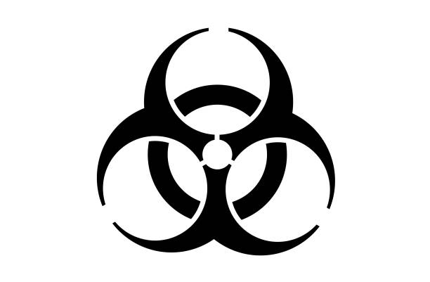 illustrations, cliparts, dessins animés et icônes de symbole d’icône de vecteur de biohazard - symbole de résidus biologiques