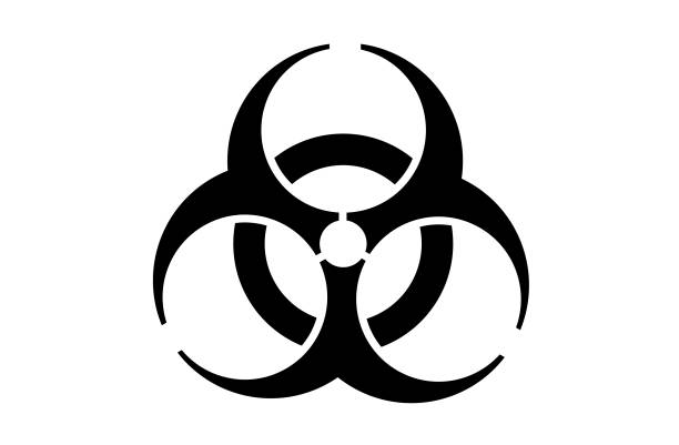 Biohazard vector icon symbol Biohazard vector icon symbol on a white background poisonous stock illustrations