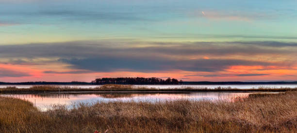 Panoramic Sunset at Blackwater Wild Life Refugee Estuary