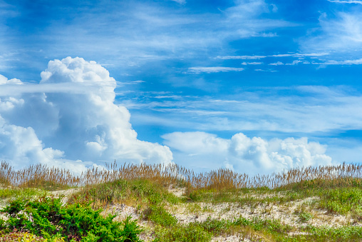 Outer Banks Sand Dunes with Dramatic Skies