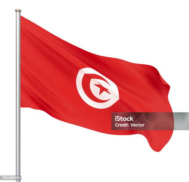 Photo libre de droit de Drapeau De La Tunisie Soufflant Dans Le Vent Texture De Fond Rendu 3d Drapeau Ondulant Isolé Sur Le Blanc Illustration banque d'images et plus d'images libres de droit de Affaires