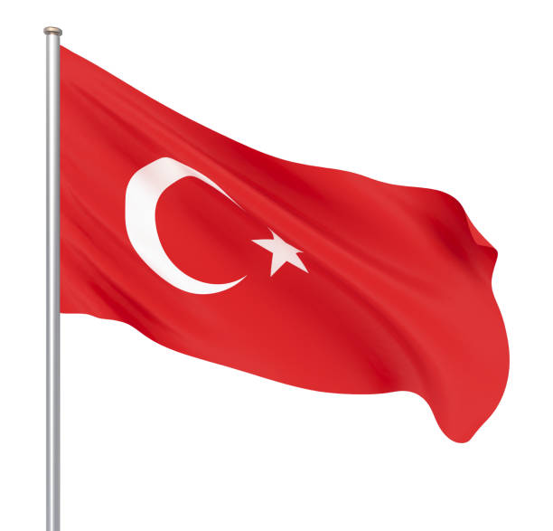 istock Tunisia flag blowing in the wind. Background texture. 3d rendering, waving flag. Isolated on white. Illustration. 1151289305