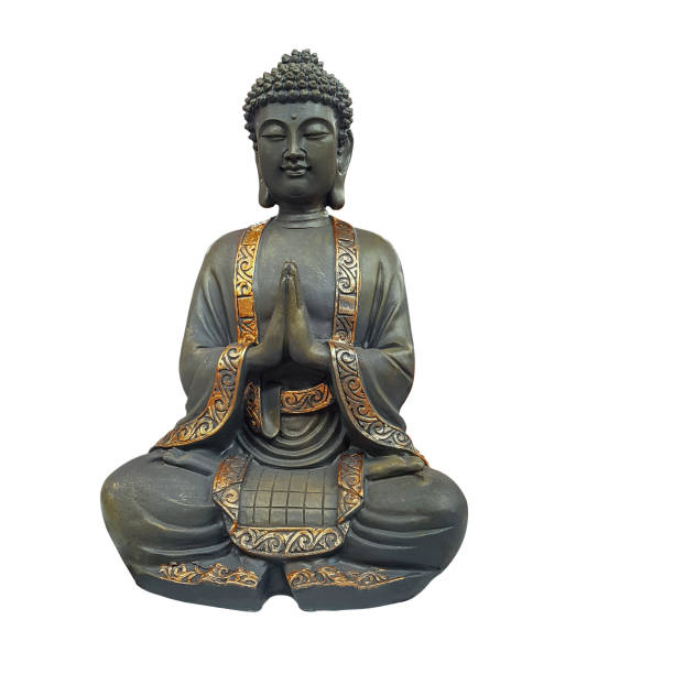 istock Buddha figurine with folded arms on white background 1151296946