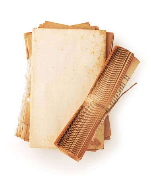 istock Old book paper with vintage paper roll 1151304387