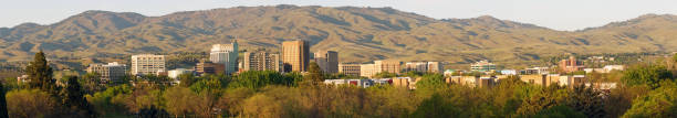 istock Long Panoramic Late Afternoon Light Downtown City Center Boise Idaho 1151304525