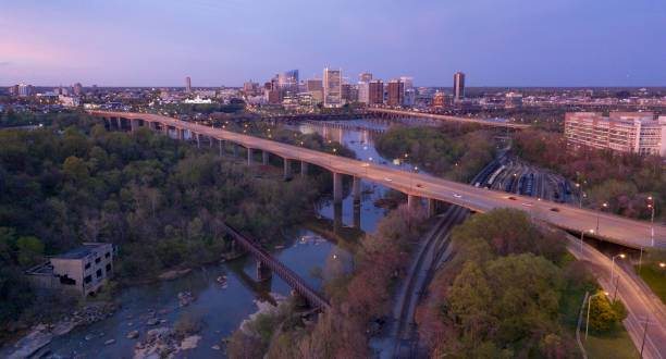 istock Evening Light Over Highways Heading Downtown City Skyline Riverfront Park Richmond Virginia 1151304529