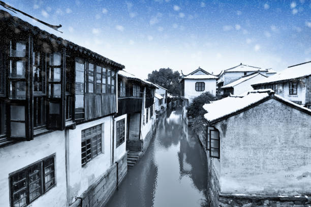 istock Suzhou Old Town at Snowing Sky, Suzhou, China 1151304563