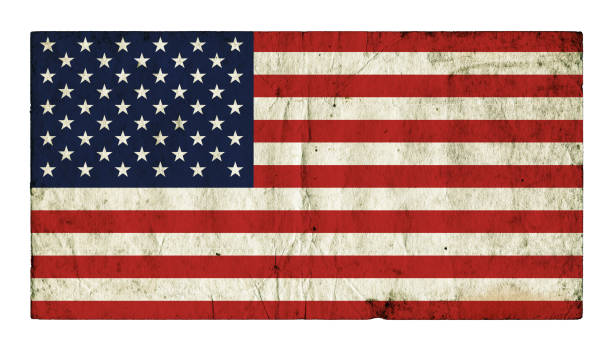 grunge flaga stanów zjednoczonych tło izolowane - patriotism american flag flag retro revival zdjęcia i obrazy z banku zdjęć