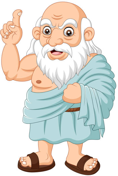 ilustraciones, imágenes clip art, dibujos animados e iconos de stock de historieta antigua filósofo griego sobre fondo blanco - sócrates filósofo griego