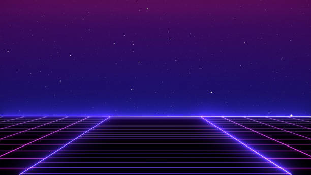 istock Retro Sci-Fi Background Futuristic landscape of the 80`s. Digital Cyber Surface. Suitable for design in the style of the 1980`s 1151318122