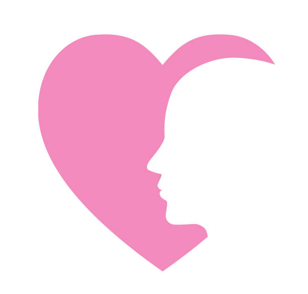 herz-und gesicht-symbol - heart shape behavior human head hope stock-grafiken, -clipart, -cartoons und -symbole