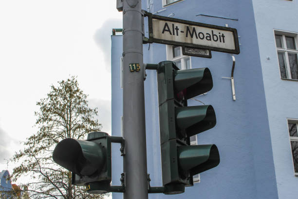 Road sign of Alt-Moabit in Berlin, Germany The image of road sign (Alt-Moabit, name of the area in Berlin) in Berlin, Germany moabit stock pictures, royalty-free photos & images