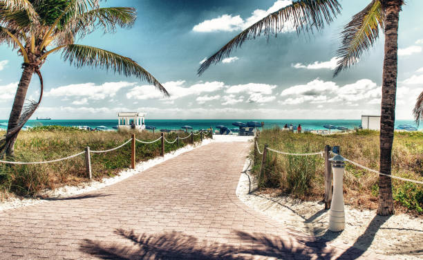 istock Oceanfront of Miami Beach, access to the sea 1151325113