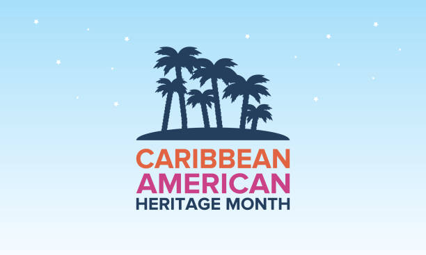 ilustrações de stock, clip art, desenhos animados e ícones de caribbean american heritage month in june. culture month to the people of america. celebrate annual with festival. happy holiday. poster, card, banner and background. vector ilustration - haiti