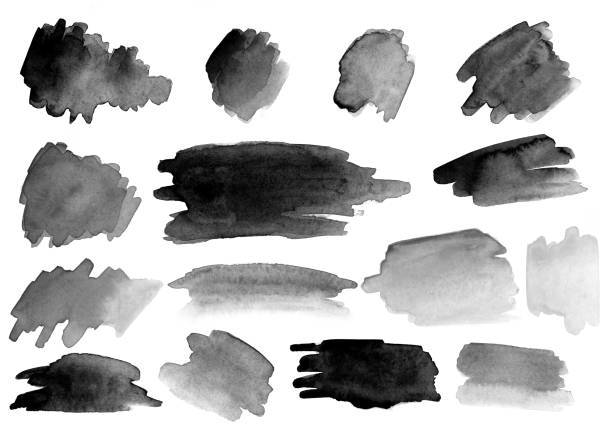 istock Many watercolor brush strokes. Set. Gradients. 1151327150