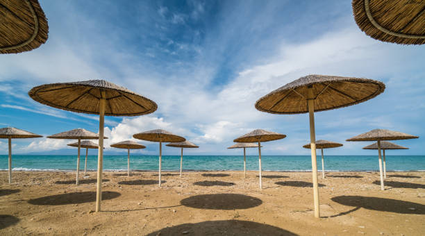 istock Sunshades on the Tsilivi Beach 1151328122