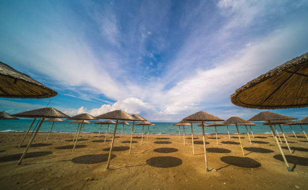 istock Sunshades on the Tsilivi Beach 1151328263