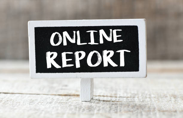 istock Online report. Handwriting text Online report. Business Concept. 1151331353