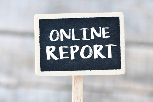 istock Online report. Handwriting text Online report. Business Concept. 1151331445
