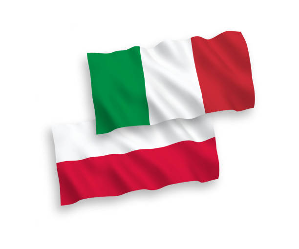 istock Flags of Italy and Poland on a white background 1151332751