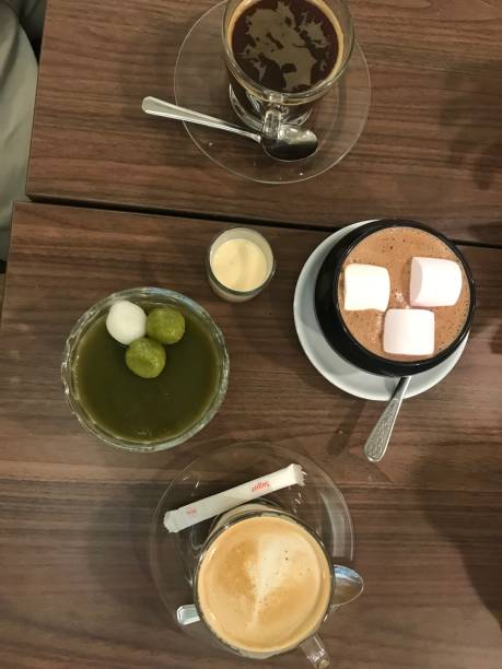 istock Top view of dessert at cafe table 1151335070