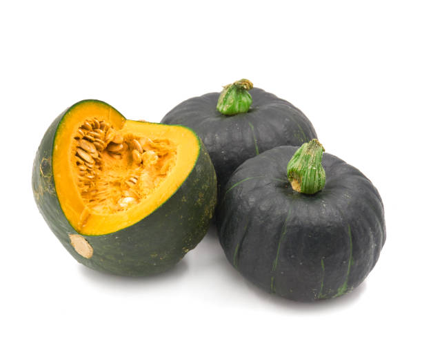 istock Green pumpkin isolated on the white background 1151337863