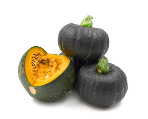 istock Green pumpkin isolated on the white background 1151338016
