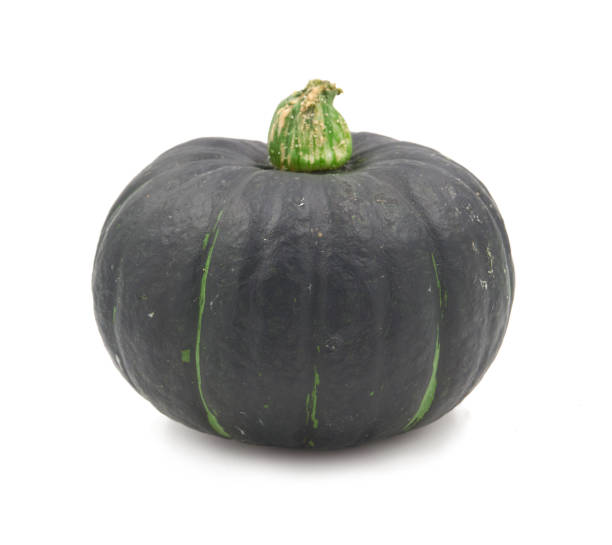 green pumpkin isolated on the white background - cushaw imagens e fotografias de stock