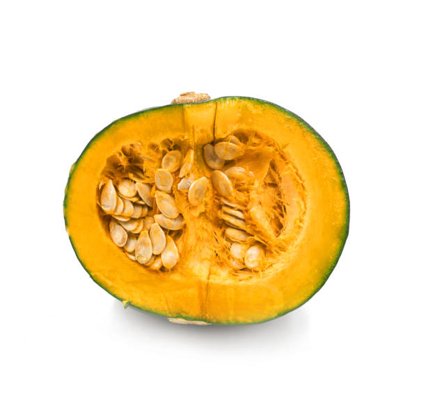 istock Green pumpkin isolated on the white background 1151338075