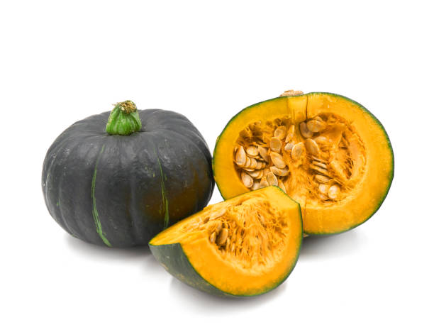 istock Green pumpkin isolated on the white background 1151338125
