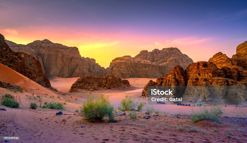 Wadi Rum desert in Jordan Wadi Rum Stock Photo