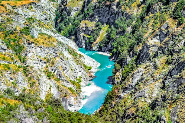 Photo of New Zealand South Island-Gorge with the Shotover Riverl on Skippers Canyon Road north of Queenstown in the Otago region