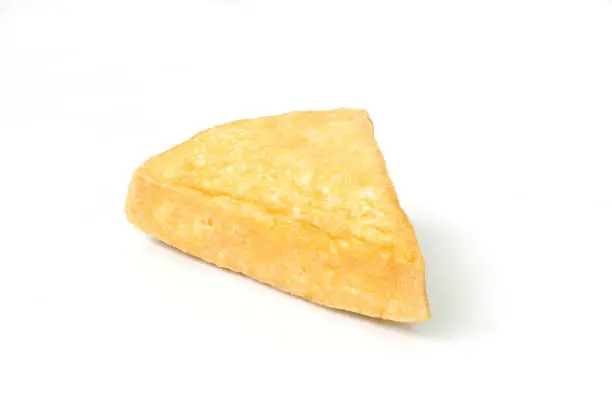 Fried Tofu on white background.(with Clipping Path).