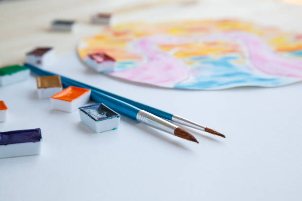 istock Watercolor paints and drawing supplies 1151356014