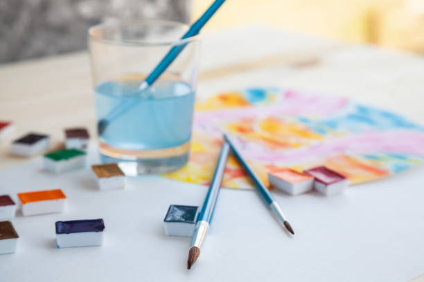 istock Watercolor paints and drawing supplies 1151356027