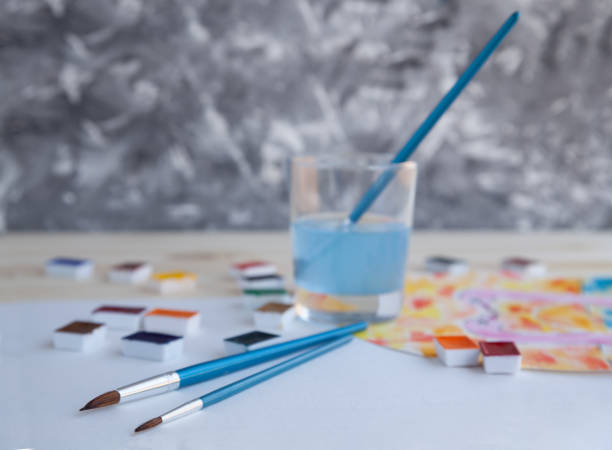 istock Watercolor paints and drawing supplies 1151356036
