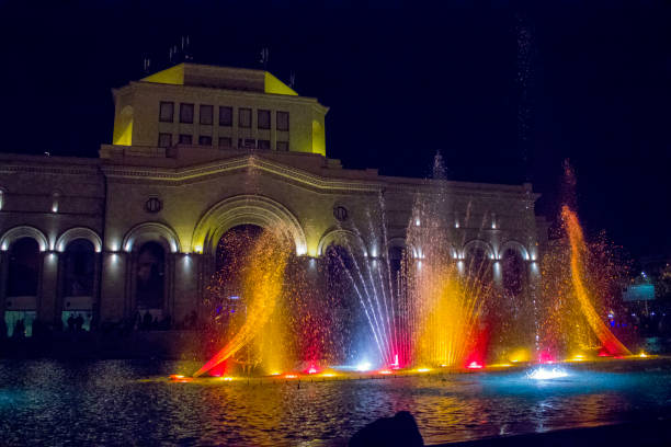 istock Armenia, Yerevan, Republic square at night 1151360521