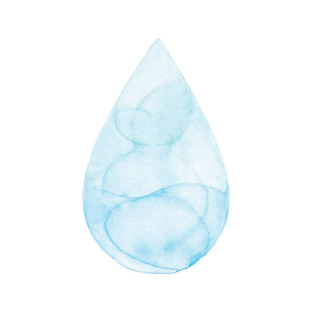 niebieski kropla wody - splashing water drop white background stock illustrations