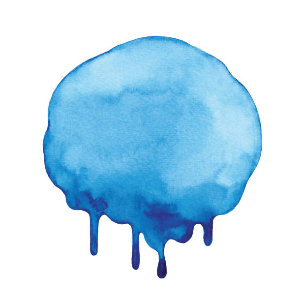illustrations, cliparts, dessins animés et icônes de fond de gouttes aquarelle bleu - splashing water drop white background