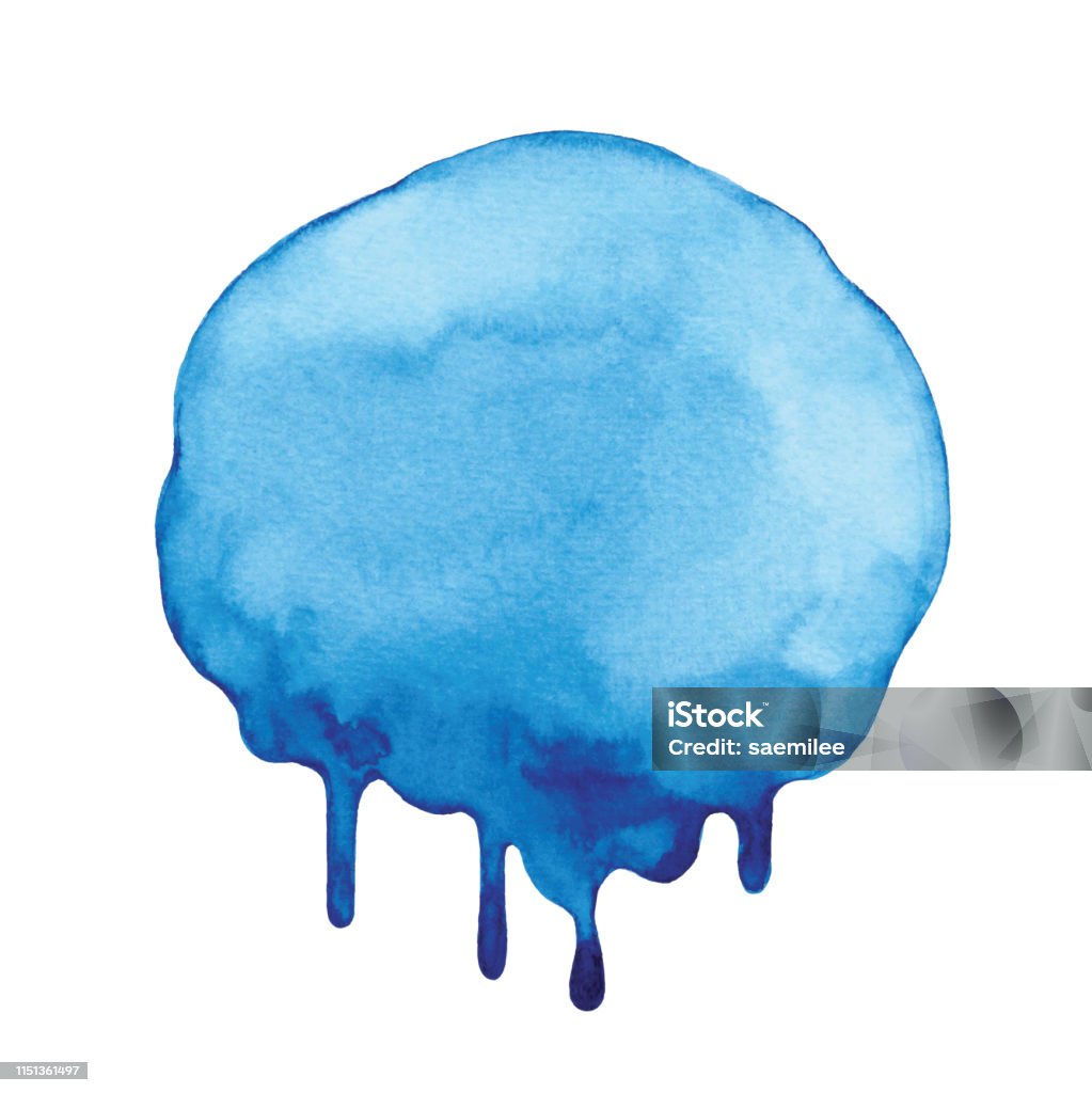 Blue Watercolor Dripping Background Vector illustration of watercolor background. Drop stock vector