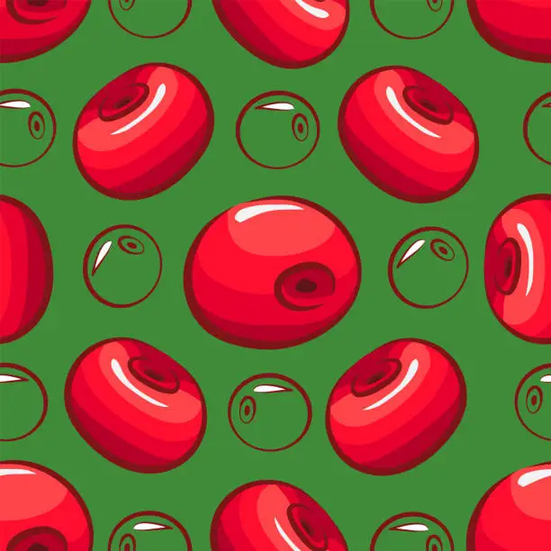 Vector illustration of Seamless pattern. A scattering of cherries.