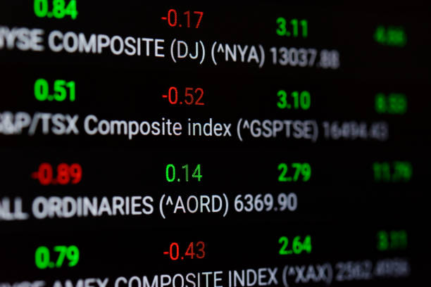 istock Display of Stock market quotes 1151362894