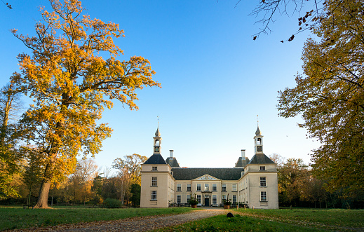 Autumn shot of old castle in Warmond,the Netherlands