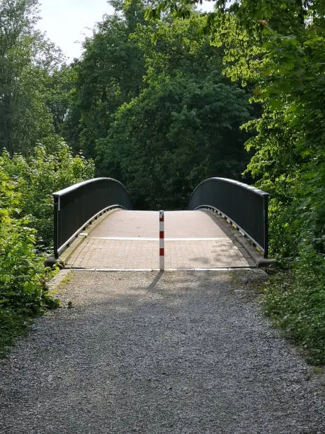 small pedestrian bridge over the road B1 in Muelheim