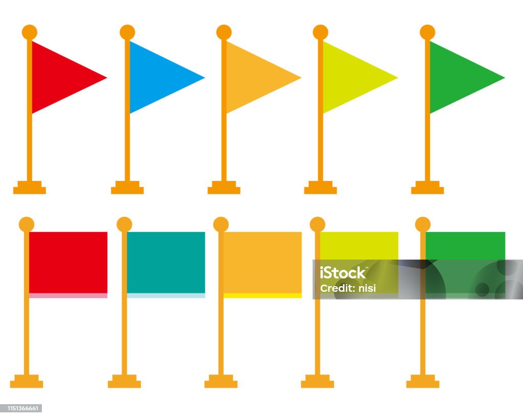 Vector Image Of A Square Flagvector Image Of A Triangular Flag Stock ...