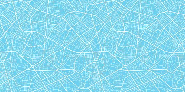 도시 지도 내비게이션 - 지도 제작 일러스트 stock illustrations